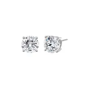 4 Carat Lab Grown Diamond Solitaire Four Prong Stud Earring 14K