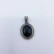 925 Silver Oval Black Onyx Pendant Medium Size