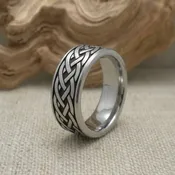 8 mm Celtic Wedding Ring in Titanium — Unique Celtic Wedding Rings