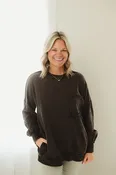 Ash Black Mineral Wash Pocket Pullover