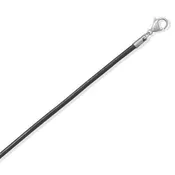 24 Inch 2.5mm Black Leather Necklace with Stainless Steel