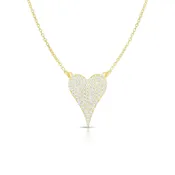 15mm Pave Heart Sterling Silver Necklace - N1575