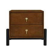 Luna 2-Drawer Solid Wood Nightstand