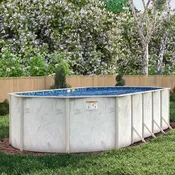 10' x 15' Oval Braced 5" Steel Frame Coastal Pool & Bundle | 48"