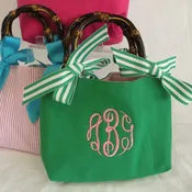 Monogrammed bamboo handle purse — MOSTLY MONOGRAMS