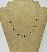 Quatrefoil Necklace (black/gold finish)