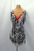 Black & White Zebra with Bugle Beads