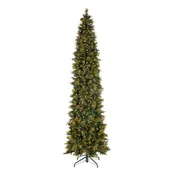 10 ft.Pre-Lit Carolina Pine Slim Tree with Clear Lights, Plug-In
