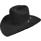 100% Wool Felt Cattleman with Elastic - Black