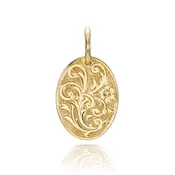 20mm FLORAL ENGRAVED OVAL PENDANT