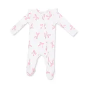 Angel Dear Pretty Bows Ruffle Sleeve Zipper Footie
