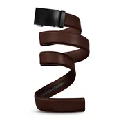 40mm Leather Ratcheting Belt - Chocolate Brown with SWAT Black Buckle