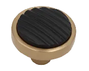 101 SB/MB Round Knob Satin Brass/Black