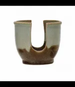 Creative Co-op Stoneware Sponge Holder with Glaze - Green/Blue Glaze
