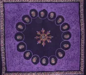 Batik Tapestry Cotton Bedspread 108" x 108" Queen-King Purple