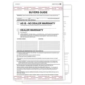 2-Part Adhesive Tape Car Dealership Buyers Guides - As Is (Package of 100)