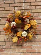 24'' Thanksgiving Faux Pumpkin & Gourds Wreath