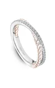 14K Rose Gold and 14K White Gold Stackables Round Wedding Band