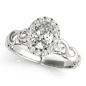 Oval Halo Engagement Contemporary Ring Style LY71922