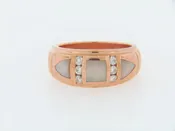 14K ROSE GOLD DIAMOND AND MOP RING
