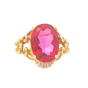 10kt Yellow Gold 6.57ct Cherry Topaz Women's Cocktail Ring