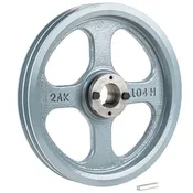 10.25" Double Groove A Section 4L Sheave with 1-3/8" (1.375") H-Style Split Taper Bushing - 2AK104H