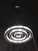 3 Circles Modern Silver Metal and Crystal Light Fixture