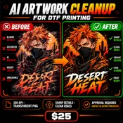 AI Artwork Cleanup for DTF Printing