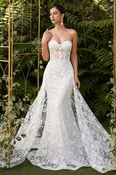 Applique Strapless Overskirt Bridal Gown CB046W