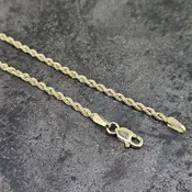 14k 16" Diamond Cut Rope Chain