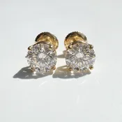 3.15 CTW Round Brilliant Lab Diamond Studs | 14K Yellow Gold | IGI Certified