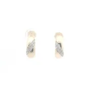10kt Yellow Gold & Natural Diamond Fashion Hoop Earrings