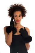 Black Suede Fox Gloves