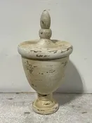 Antique White Mango Wood Faux Urn