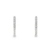 14k White Gold Diamond V Hoops (14k White Gold and Diamond)