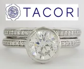0.28 ct TACORI Starlit 305-25 18k White Semi-Mount Engagement Wedding Ring Set