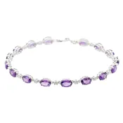 Amethyst and Diamond Tennis Bracelet