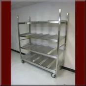 Cart Model <span style="color: #9900ff"><strong>MC-SH-104P-4DECK-SS</strong></span> <br> – Cleanroom Wafer Transport Cart