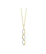 10K Yellow Gold Twisted Diamond Drop Pendant