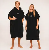 Black Hooded Poncho Changing Towel