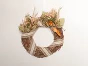Grapevine Autumn Wreath with Burlap Ribbon &amp;amp; Bird