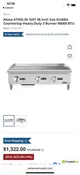 3 Burner Gas Griddle - Countertop