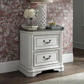 PLEASANT HOME COLLECTION-MAGNOLIA MANOR 2 DRAWER NIGHTSTAND WHITE