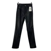 7 FOR ALL MANKIND Size 26 Black Faux Leather NWT PANTS