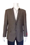 Men's Pin Check Navy &amp; Tan Wool Sport Jacket