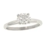 1.15ct Round Brilliant Cut Diamond  Set in A 4 prong 2.6mm 14KW solitaire mounting G in color; VS2 in clarity