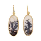 dendrite agate grand oval earrings — ZAVER & MOR JEWELRY GALLERY