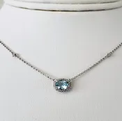 Aquamarine & Diamond Necklace