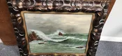 Antique Original Oil Seascape Waves signed SE Sears 1903