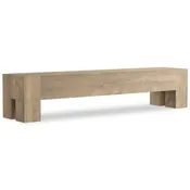 Abaso Accent Bench, Whitewash Rustic Wormwood Oak